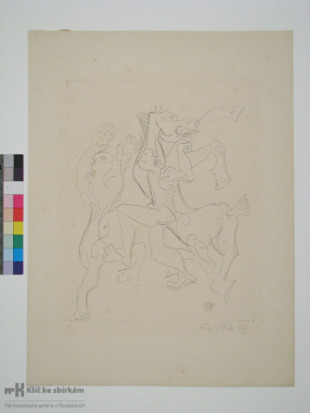 Zápas Herakla  a Abdera s Diomedovým koněm