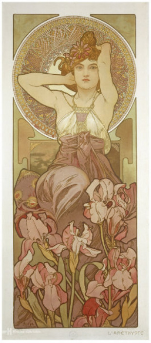 Plakát - Alfons Mucha: L´ AMETHYSTE