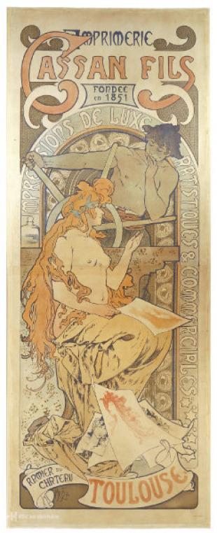 Plakát - Alfons Mucha: IMPRIMERIE CASSAN FILS